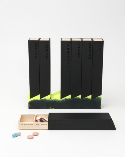 Monolith 4 Pillendose Woche Sonderedition Schwarz, Gelb Melange